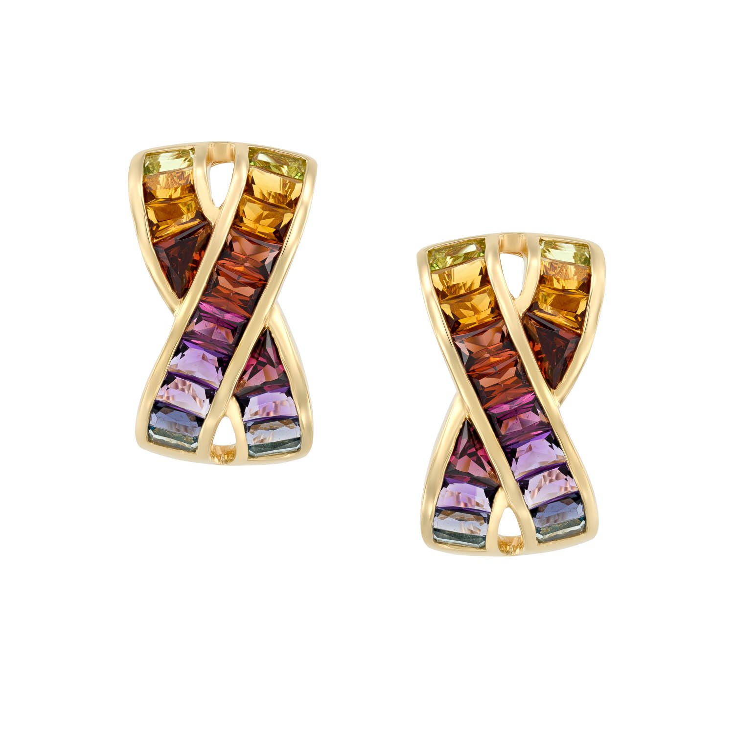 עגילי 'ריינבואו' בתצורת איקס עגילי 'ריינבואו' בתצורת איקס