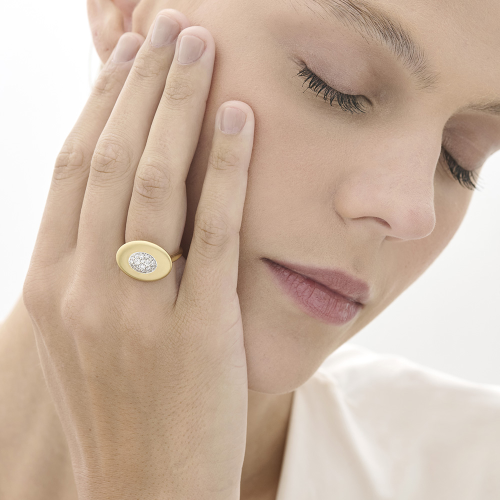 טבעת זהב צהוב ויהלומים METEOROS