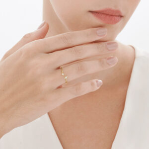 טבעת זהב צהוב ויהלומים MYCOLLECTION