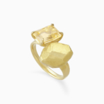 טבעת זהב צהוב וסיטרין METEOROS