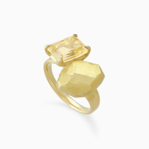 טבעת זהב צהוב וסיטרין METEOROS
