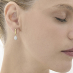 עגילי זהב צהוב ויהלומים METEOROS