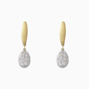 עגילי זהב צהוב ויהלומים METEOROS