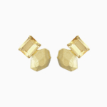 עגילי זהב צהוב וסיטרין METEOROS