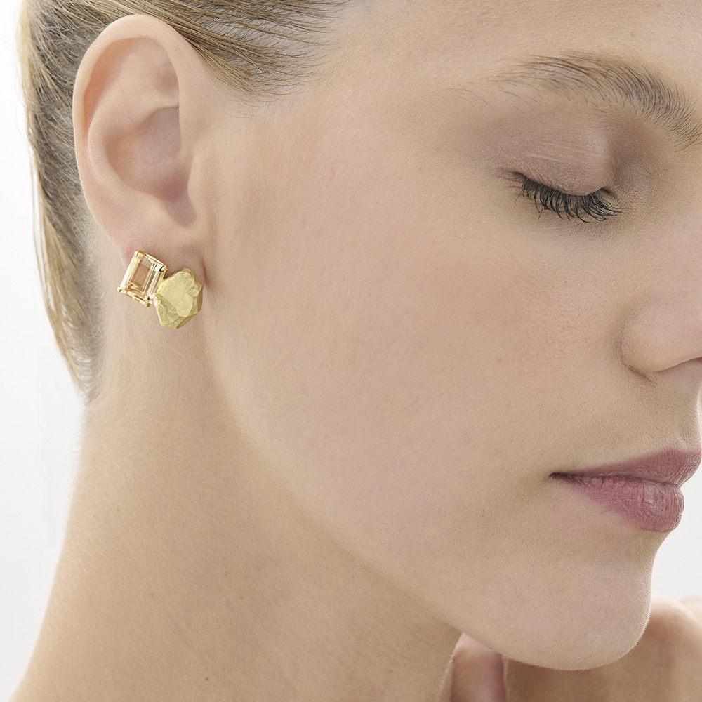 עגילי זהב צהוב וסיטרין METEOROS