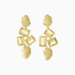 עגילי זהב צהוב וסיטרין METEOROS