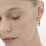 עגילי זהב צהוב ואמרלד METEOROS