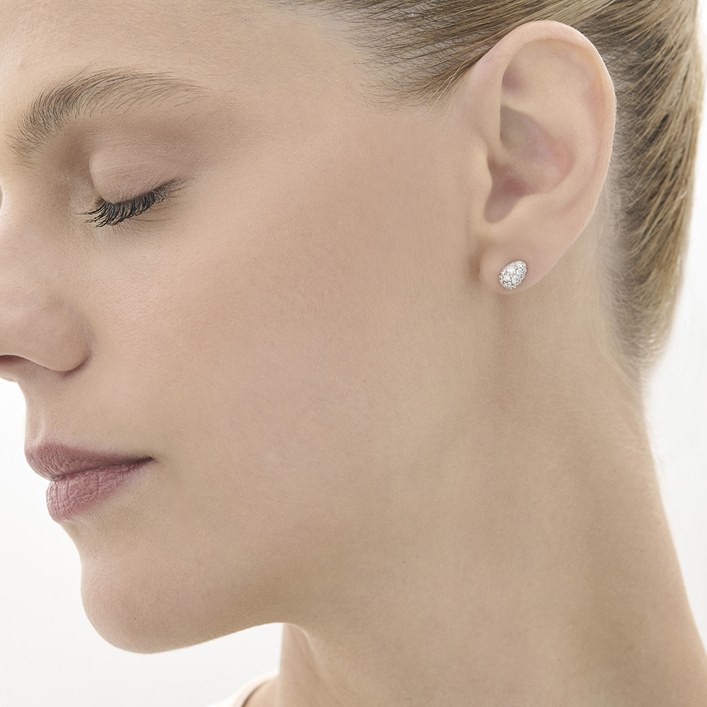 עגילי זהב צהוב ויהלומים METEOROS