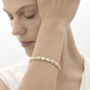 צמיד זהב צהוב, זהב לבן ויהלומים METEOROS